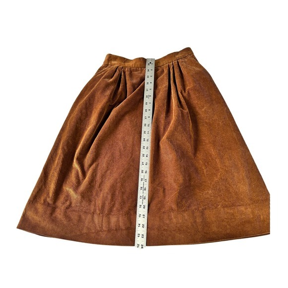 Vintage 80s Corduroy Blazer Jacket Skirt Suit Set Women's Warm Brown Two Piece - Picture 6 of 12